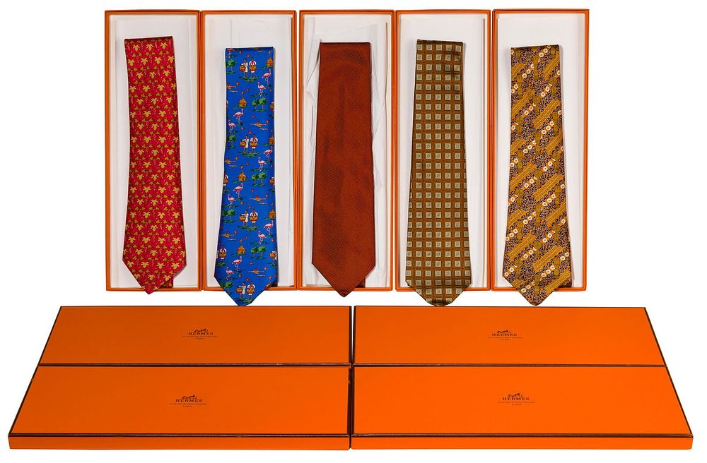 Lot 435: Hermes Tie Assortment