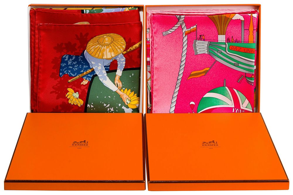 Lot 436: Hermes Scarves