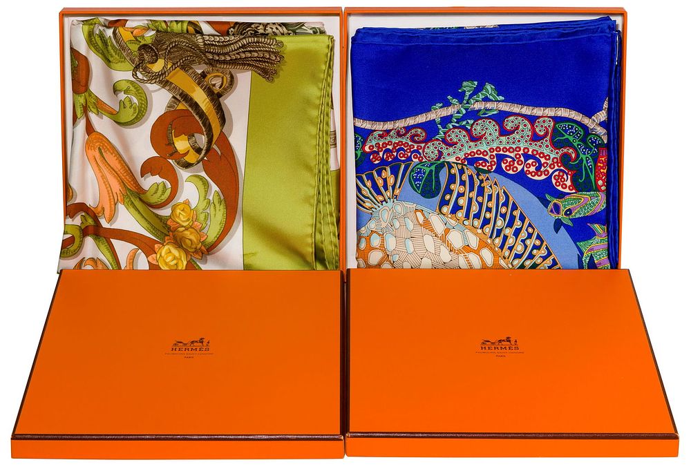 Lot 437: Hermes Scarves