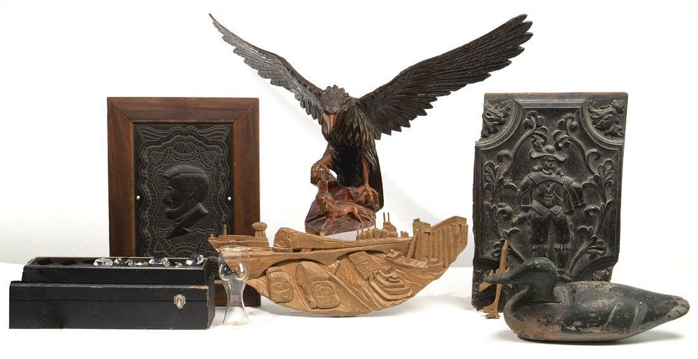 Lot 465: Folk Art and Decorative Object Assortment