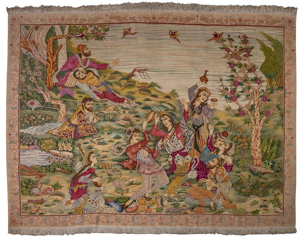Lot 474: Persian Figural Rug