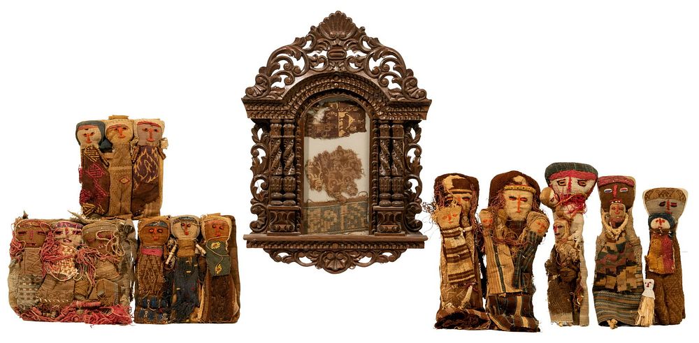Lot 486: Peruvian Mummy Doll and Textile Assortment