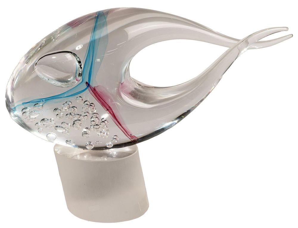 Lot 492: Elio Raffaeli (Italian, b.1936) Art Glass Fish Sculpture
