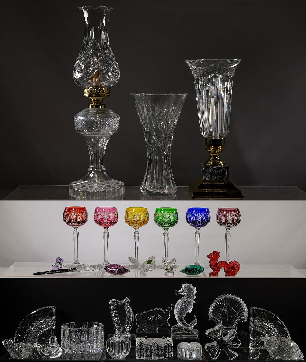 Lot 505: Lalique, Waterford and Swarovski Crystal Assortment