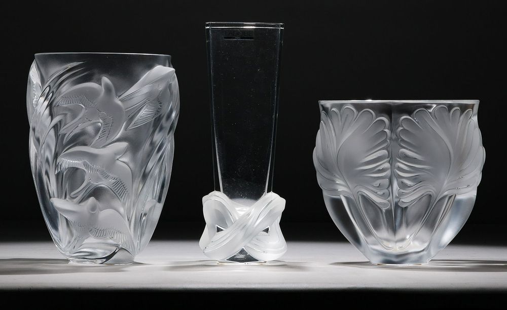 Lot 519: Lalique Crystal Vase Assortment