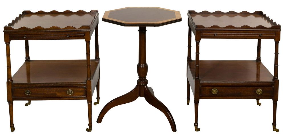 Lot 581: Arthur Brett & Sons for Marshall Field & Company Mahogany Side Tables