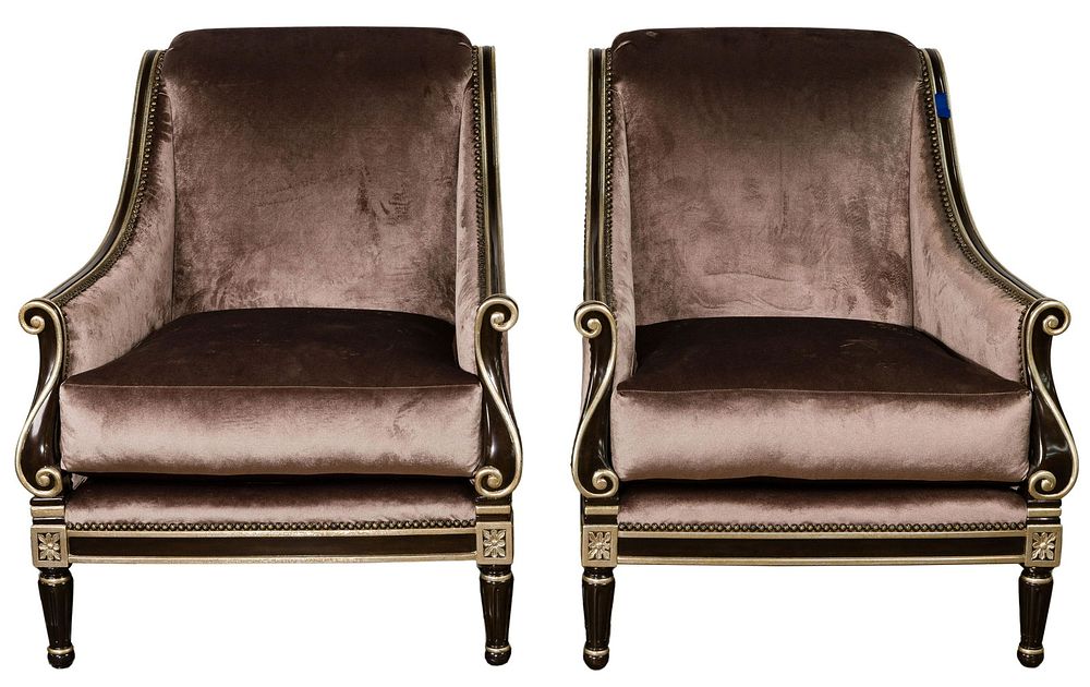 Lot 585: Marge Carson 'Portofino' Upholstered Armchairs