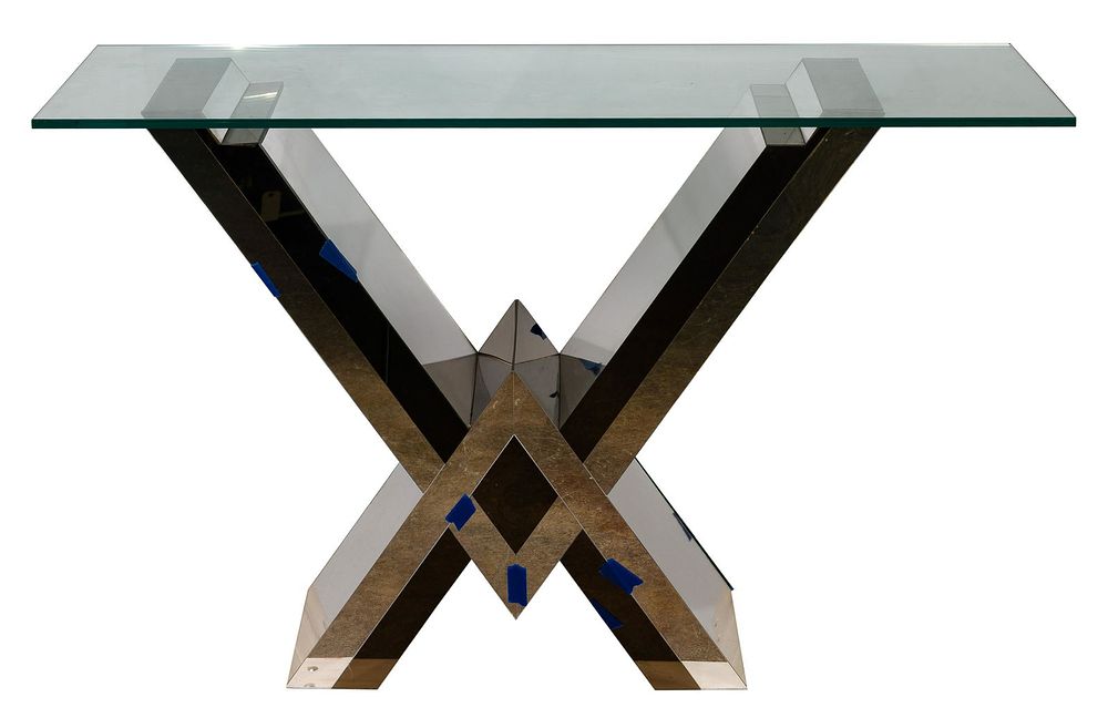 Lot 587: Contemporary Acrylic and Glass Side Table