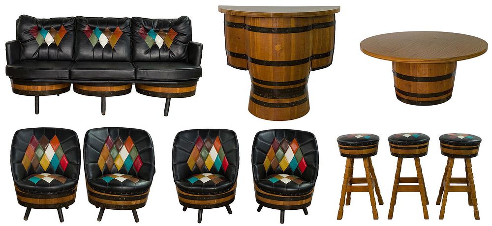 Lot 591: Barrel Furniture Assortment