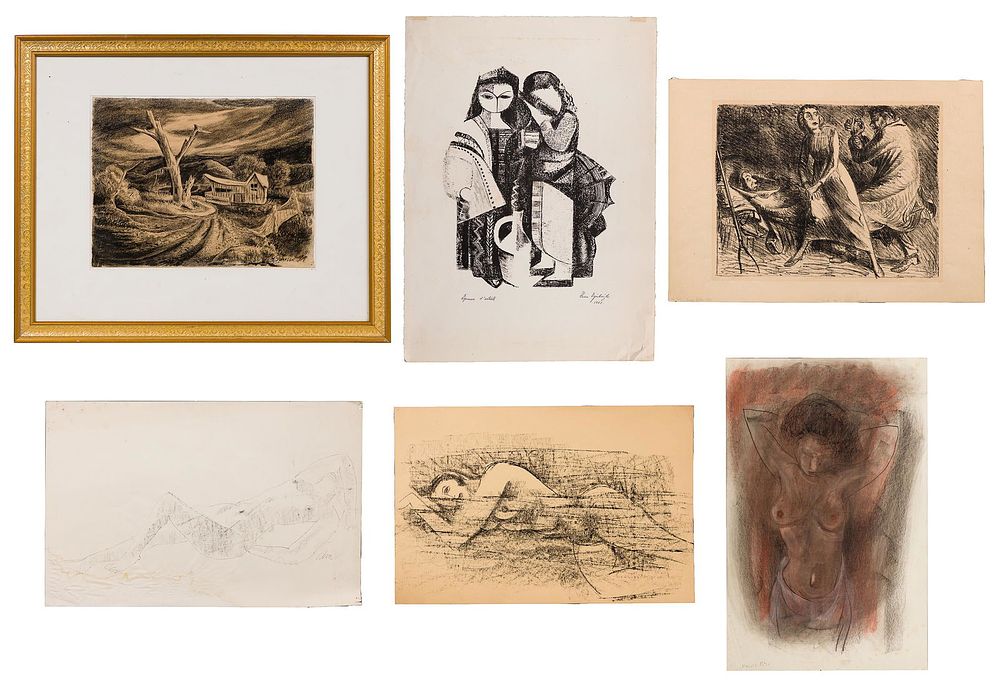 Lot 153: Modernist Drawing and Print Assortment
