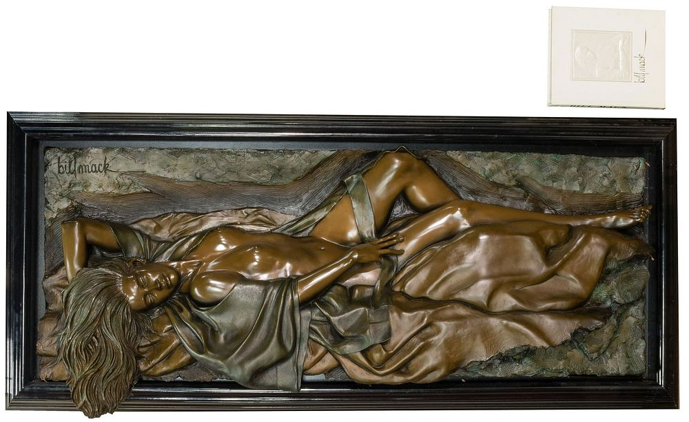 Lot 172: Bill Mack (American, b.1944) 'Affection' Bronze Relief Sculpture