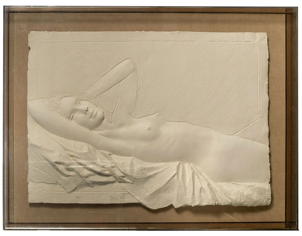Lot 179: Frank Gallo (American, 1933-2019) 'Reclining Nude' Cast Paper Relief
