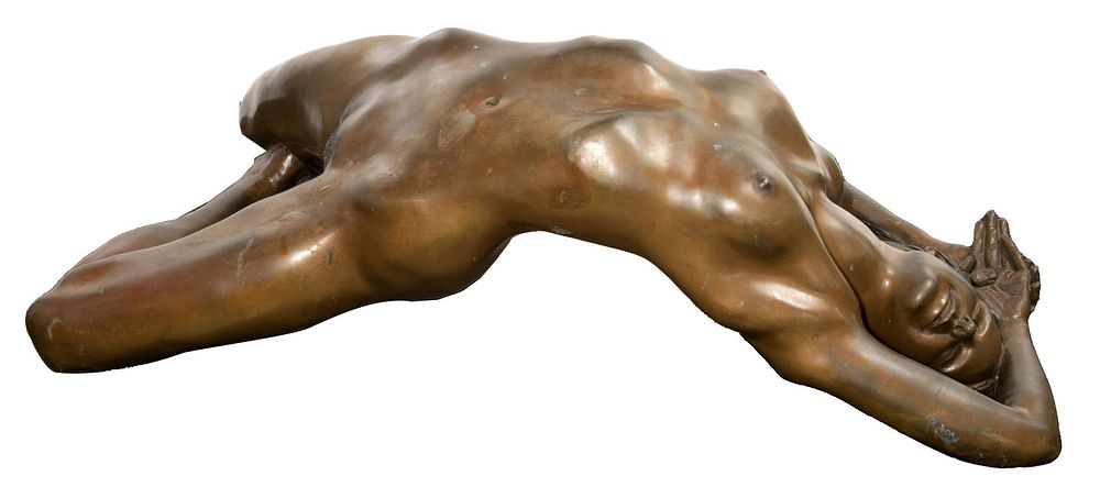 Lot 184: Richard Hallier (American, 1944-2010) 'Stretch' Bronze Sculpture