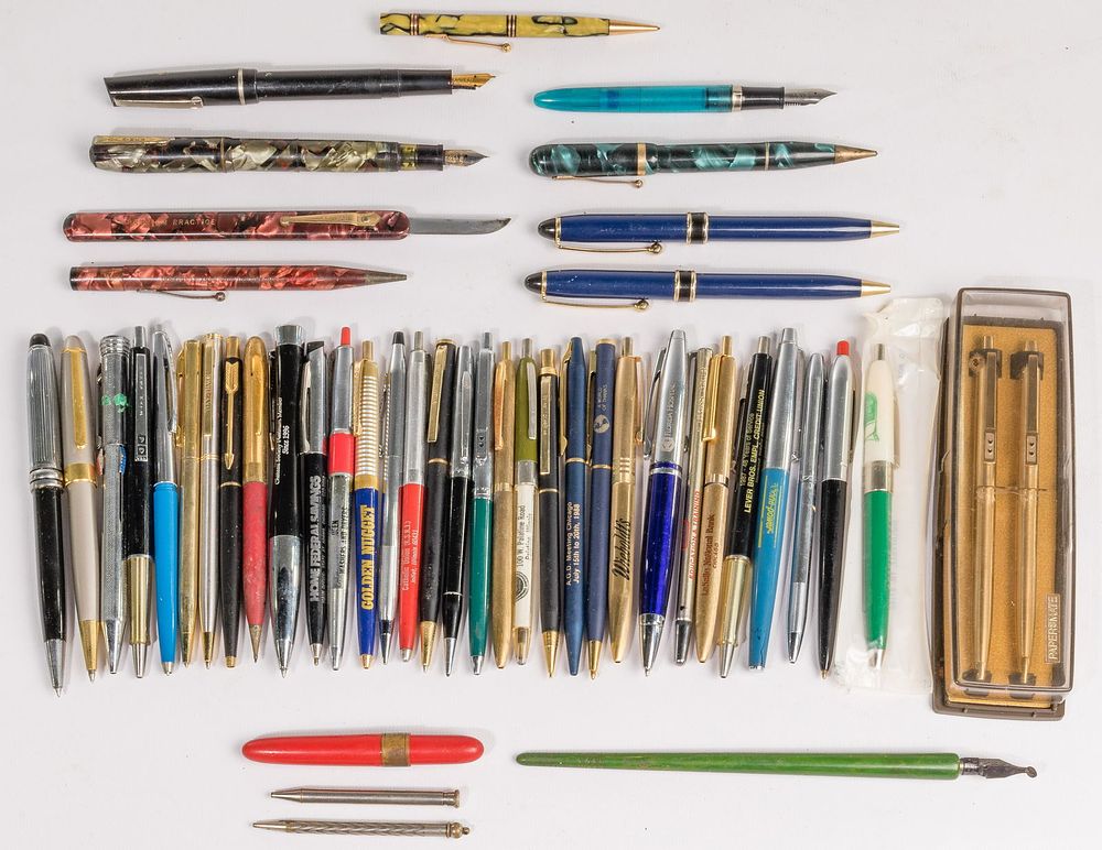 Lot 287: Fountain Pen, Mechanical Pencil and Ball Point Pen Assortment