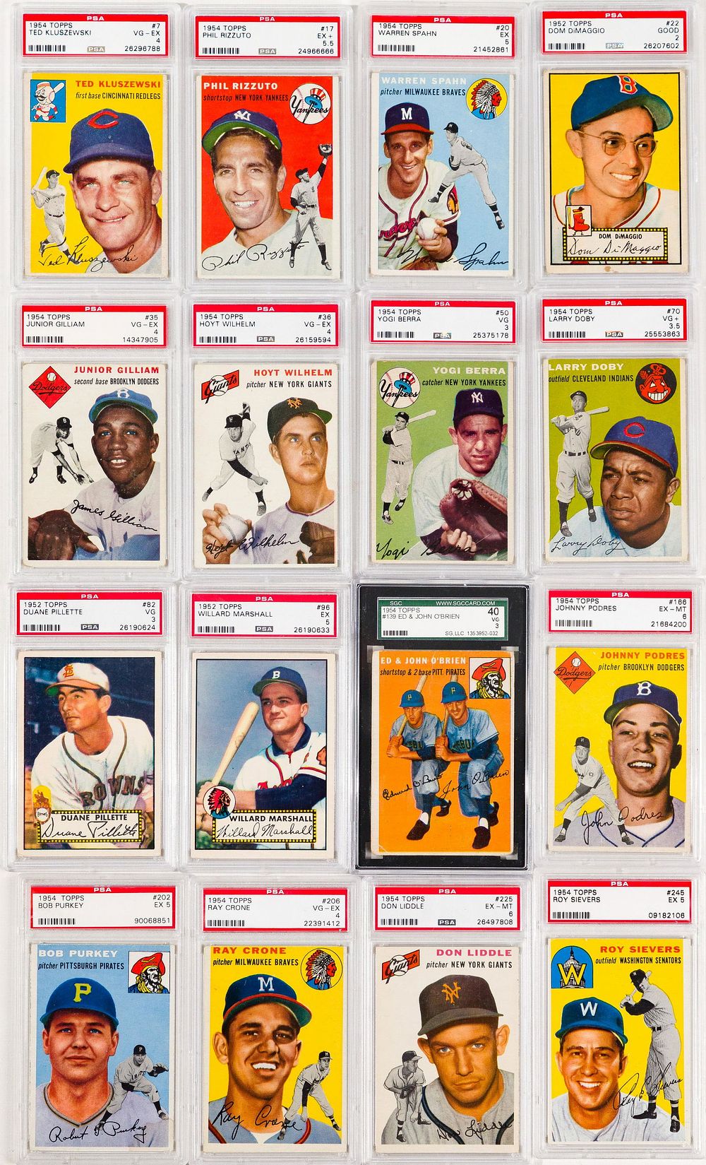 Lot 322: 1952 and 1954 Topps Baseball PSA Assortment