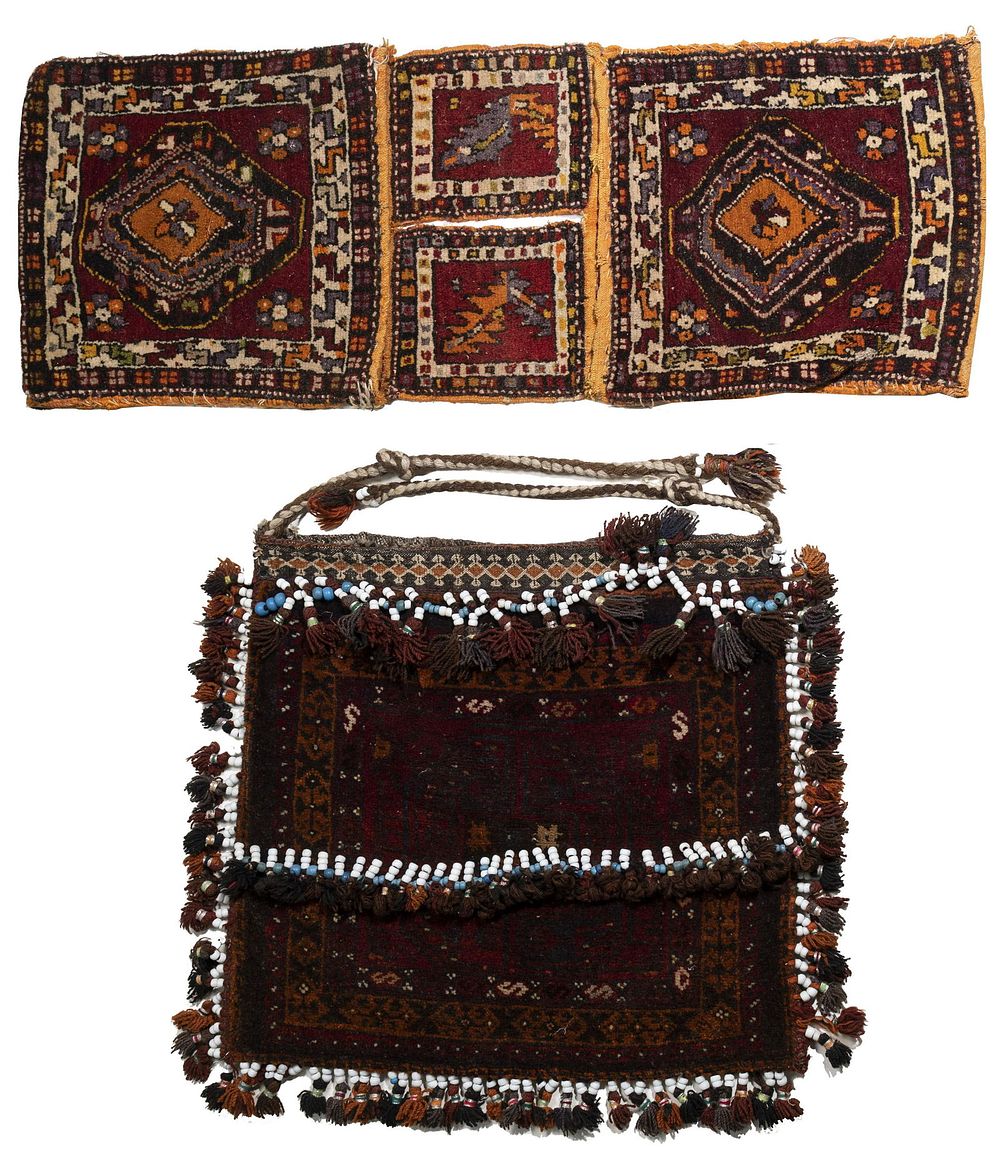Lot 382: Persian Saddle Bag and Granary Bag