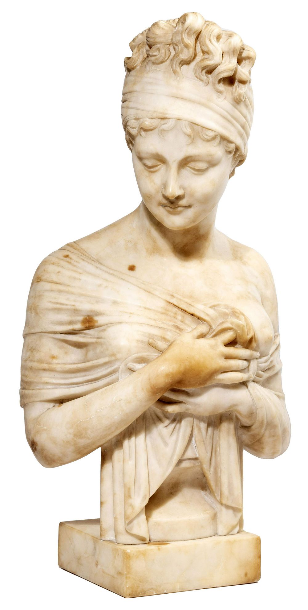 Lot 397: (After) Joseph Chinard (French, 1756-1813) 'Juliette Recamier' Alabaster Bust