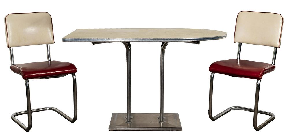 Lot 429: Chrome and Formica Table and Chair Kitchen Set