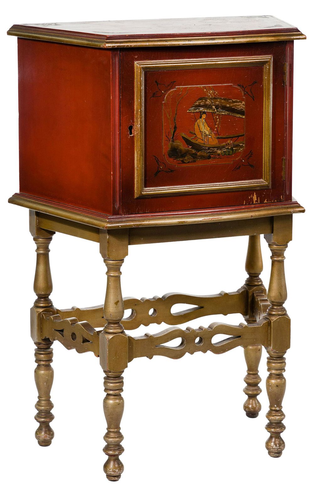Lot 433: Chinoiserie Red Lacquer Humidor