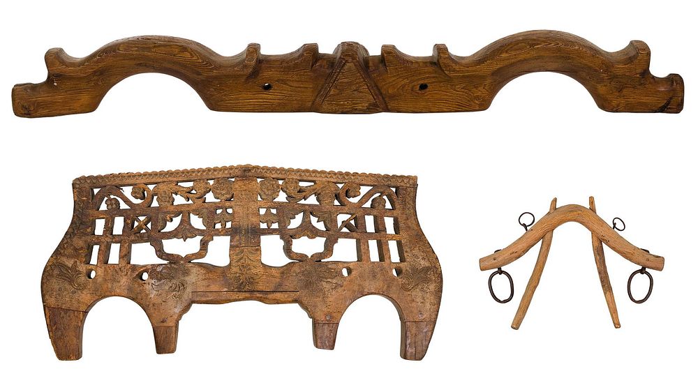 Lot 194: European Carved Wood Animal Yoke Assortment