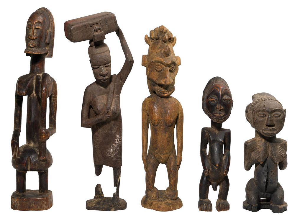 Lot 198: African and Oceanic Carved Wood Figurine Assortment
