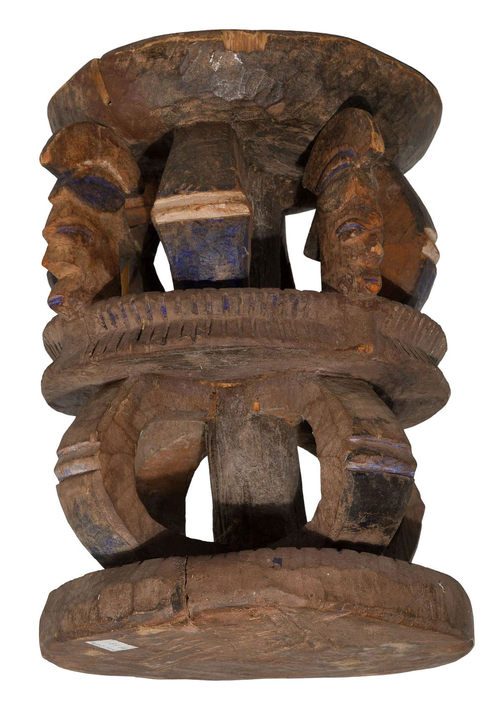 Lot 212: African Painted Carved Wood Stool