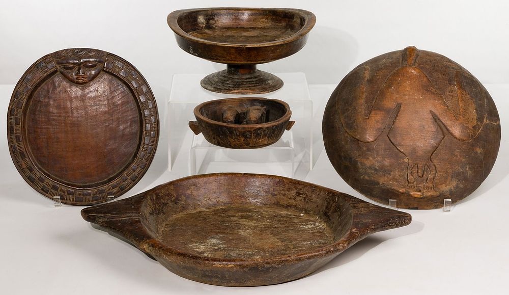 Lot 217: African Carved Wood Bowl Assortment