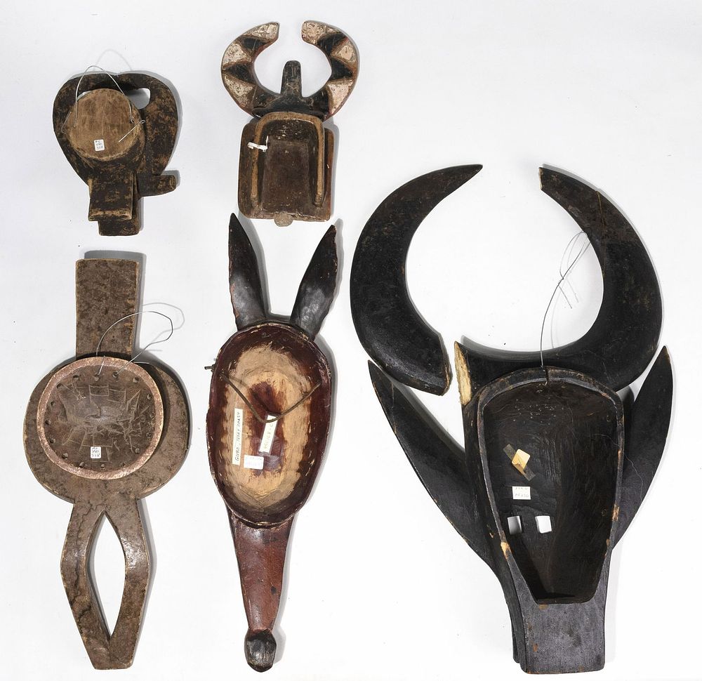 Lot 235: African Carved Wood Mask Assortment