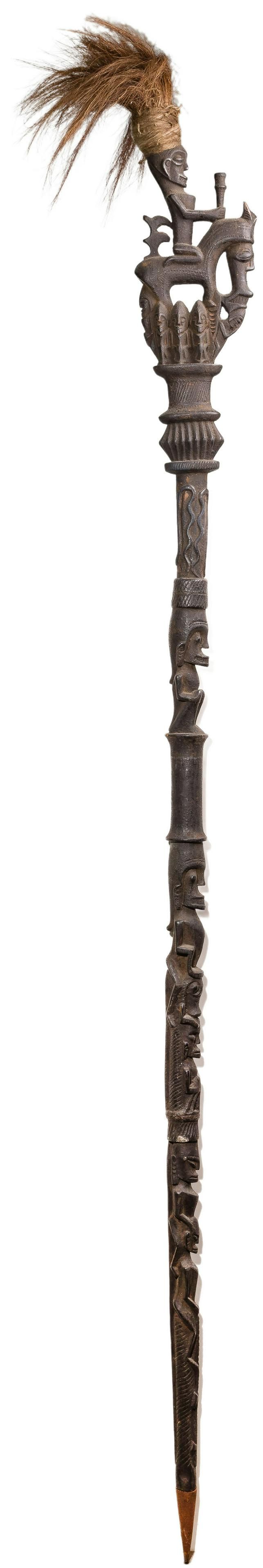 Lot 261: African Mali Carved Wood Staff