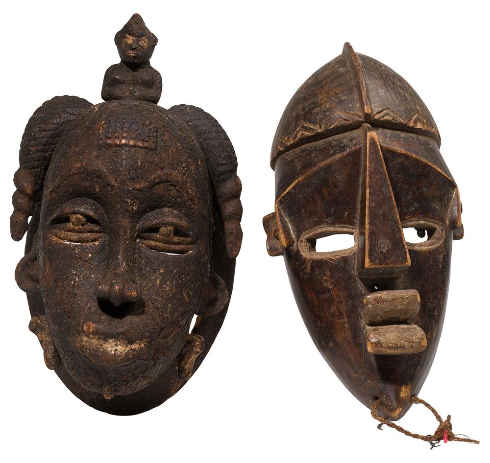 Lot 303: African Carved Wood Tribal Masks