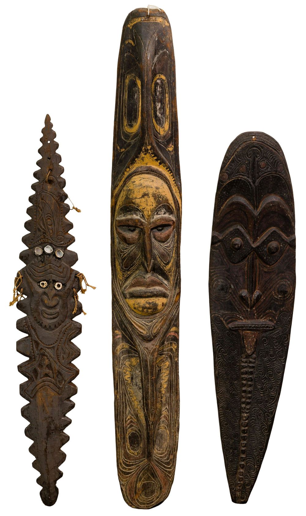 Lot 328: New Guinea Carved Wood Wall Masks