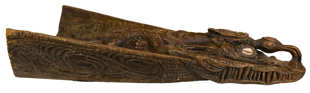 Lot 339: Crocodile Head Canoe Bow Fragment