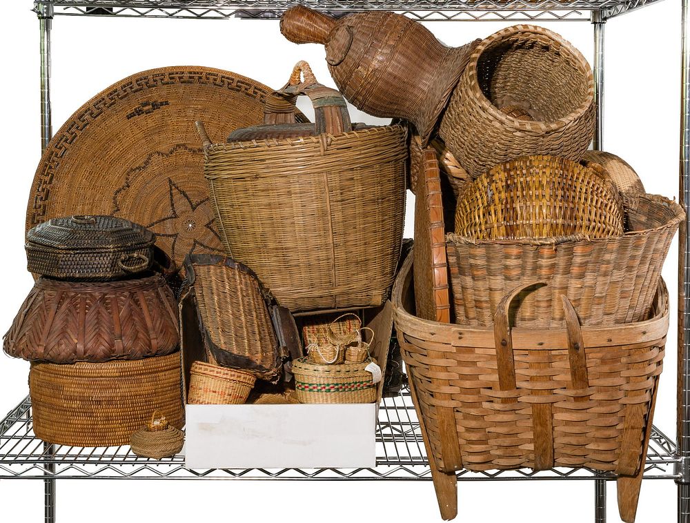Lot 344: Ethnographic, Asian and Oceanic Basket Assortment