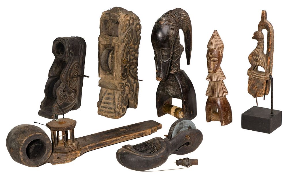 Lot 349: Ethnographic Heddle Pulley Assortment