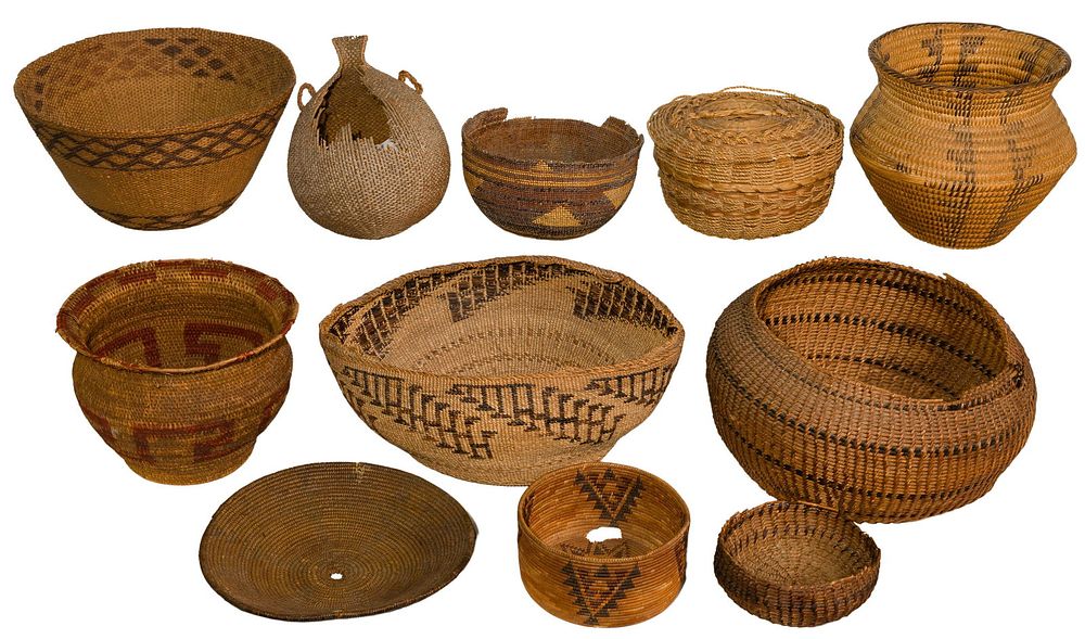 Lot 399: Native American Indian California Basket Assortment