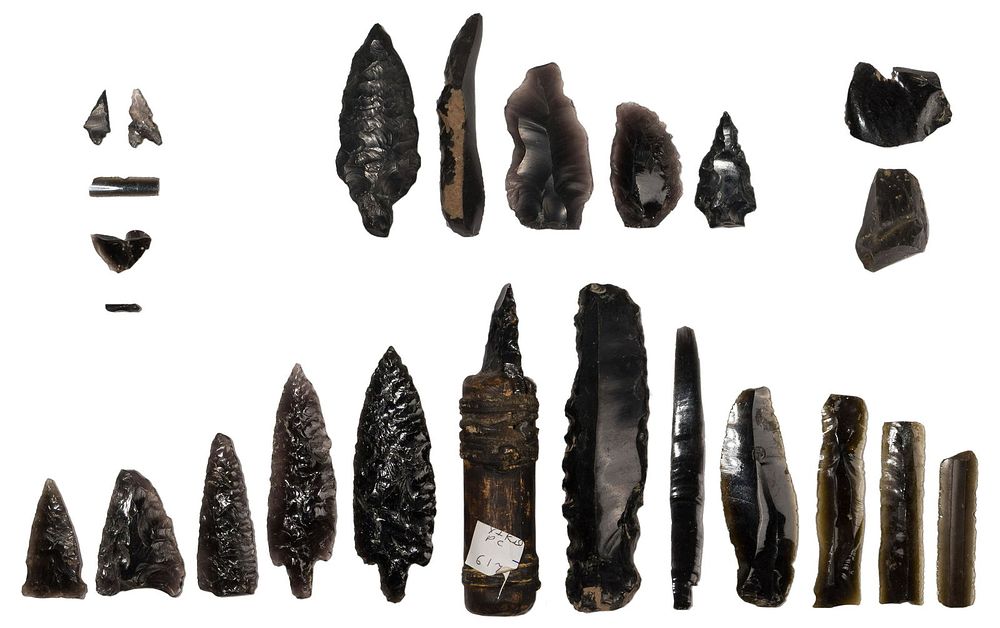 Lot 455: Pre-Columbian Black Obsidian Assortment