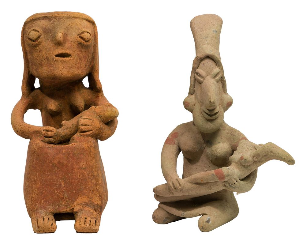 Lot 490: Pre-Columbian Jalisco Ceramic Mother and Child Figurine Assortment
