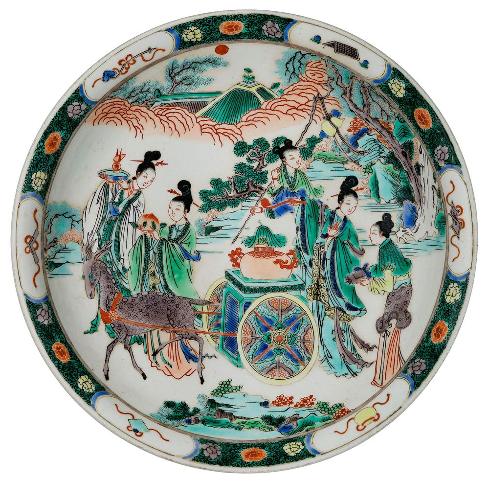 Lot 158: Chinese Famille Verte Porcelain Charger