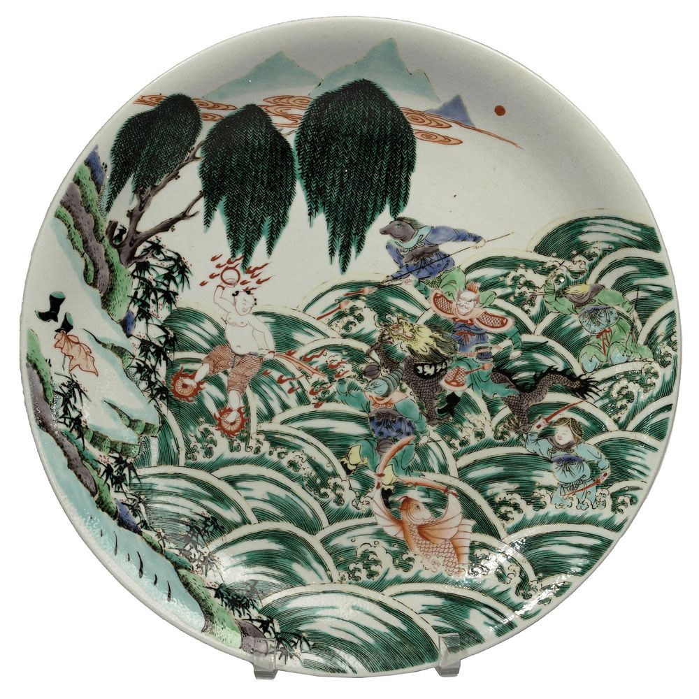 Lot 159: Chinese Famille Verte Porcelain Charger