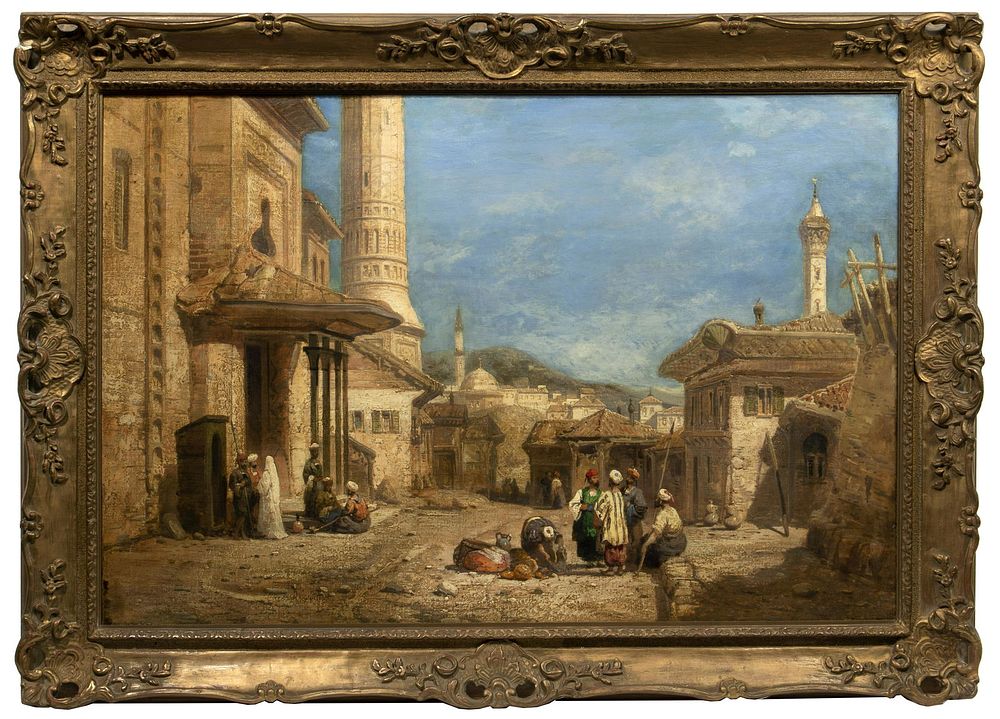 Lot 213: (Attributed to) James Webb (British, 1825-1895) 'Courtyard' Oil on Canvas