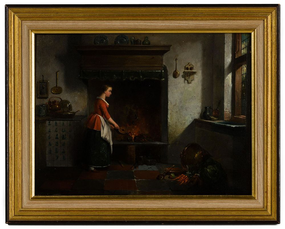 Lot 221: Hendricus Johannes Scheeres (Dutch, 1829-1964) Oil on Wood Panel