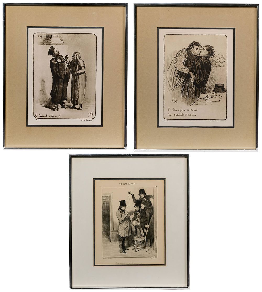 Lot 241: Honore Victorin Daumier (French, 1808-1878) Etching and Print Assortment