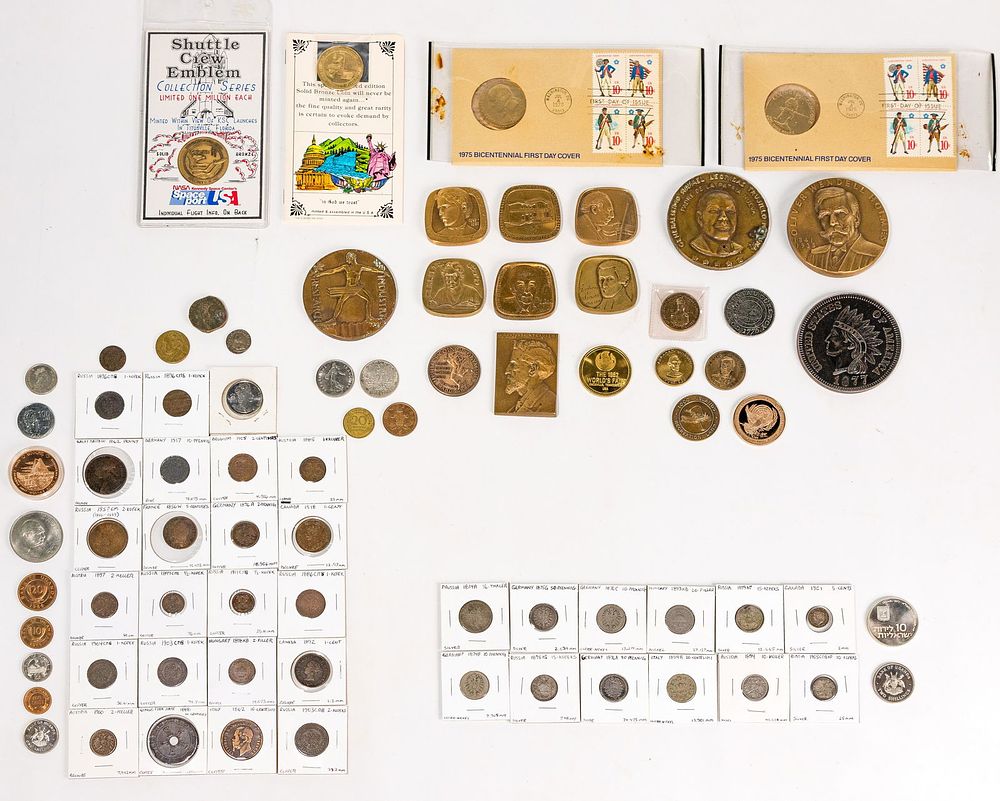 Lot 285: Medal, Token and World Coin Assortment