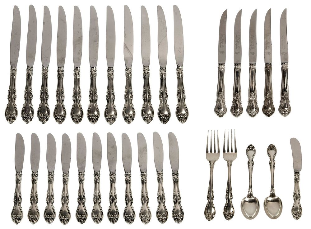 Lot 295: Gorham 'Melrose' Sterling Silver Partial Flatware Service