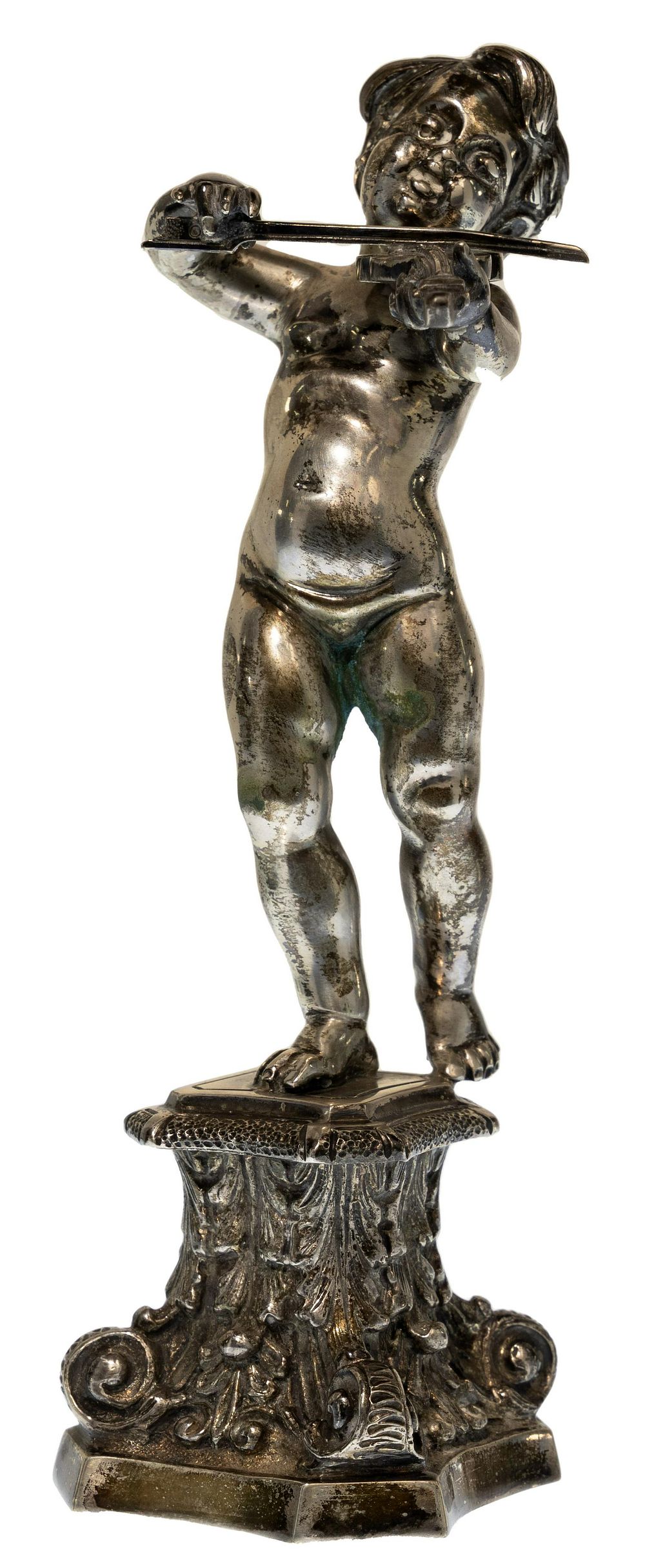 Lot 304: German Silver Putto Statuette