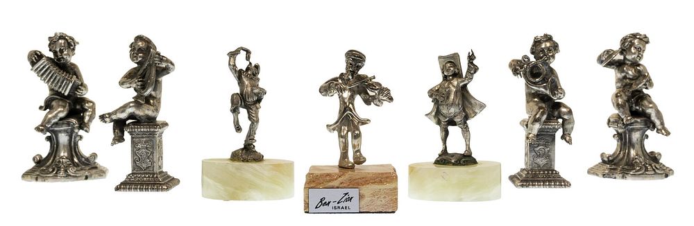 Lot 306: Sterling Silver, European Silver and Pewter Statuette Assortment