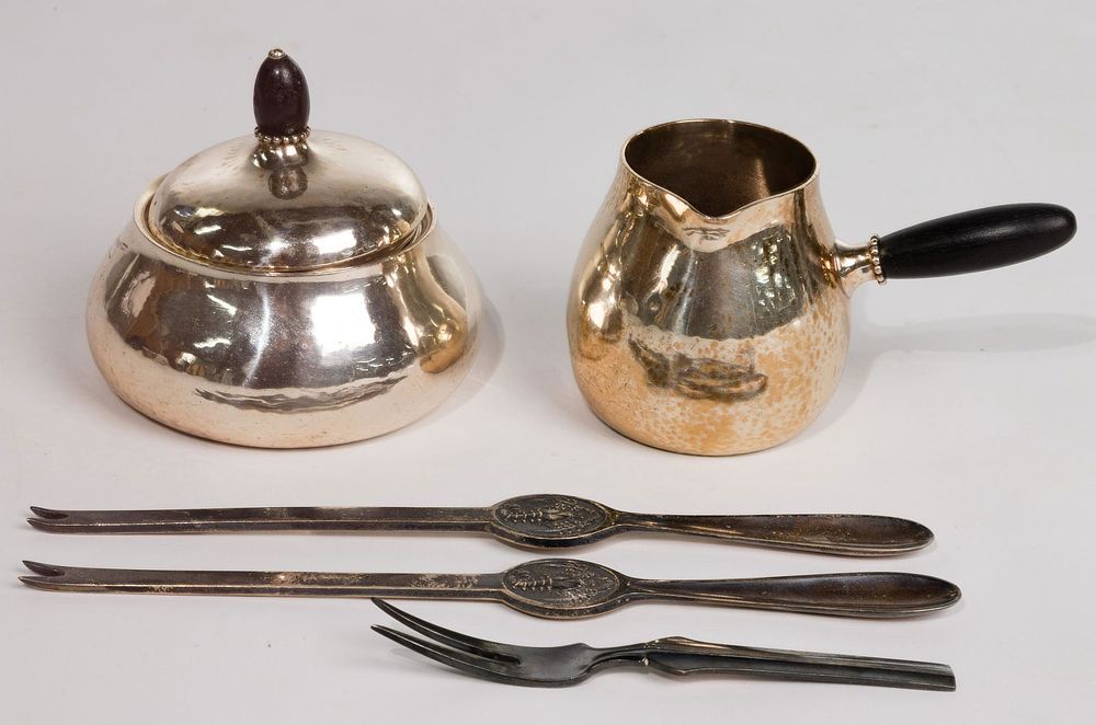 Lot 307: Georg Jensen Sterling Silver Hollowware and Flatware
