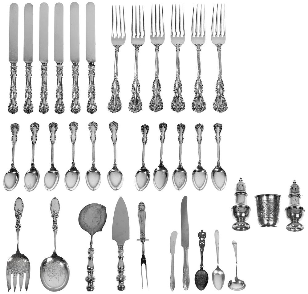 Lot 308: International 'Revere' Sterling Silver Partial Flatware Service