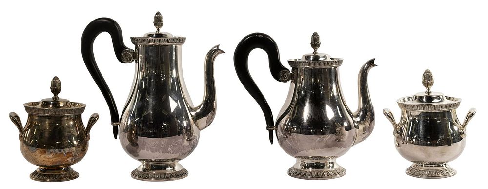 Lot 316: Christofle 'Malmaison' Silverplate Beverage Service