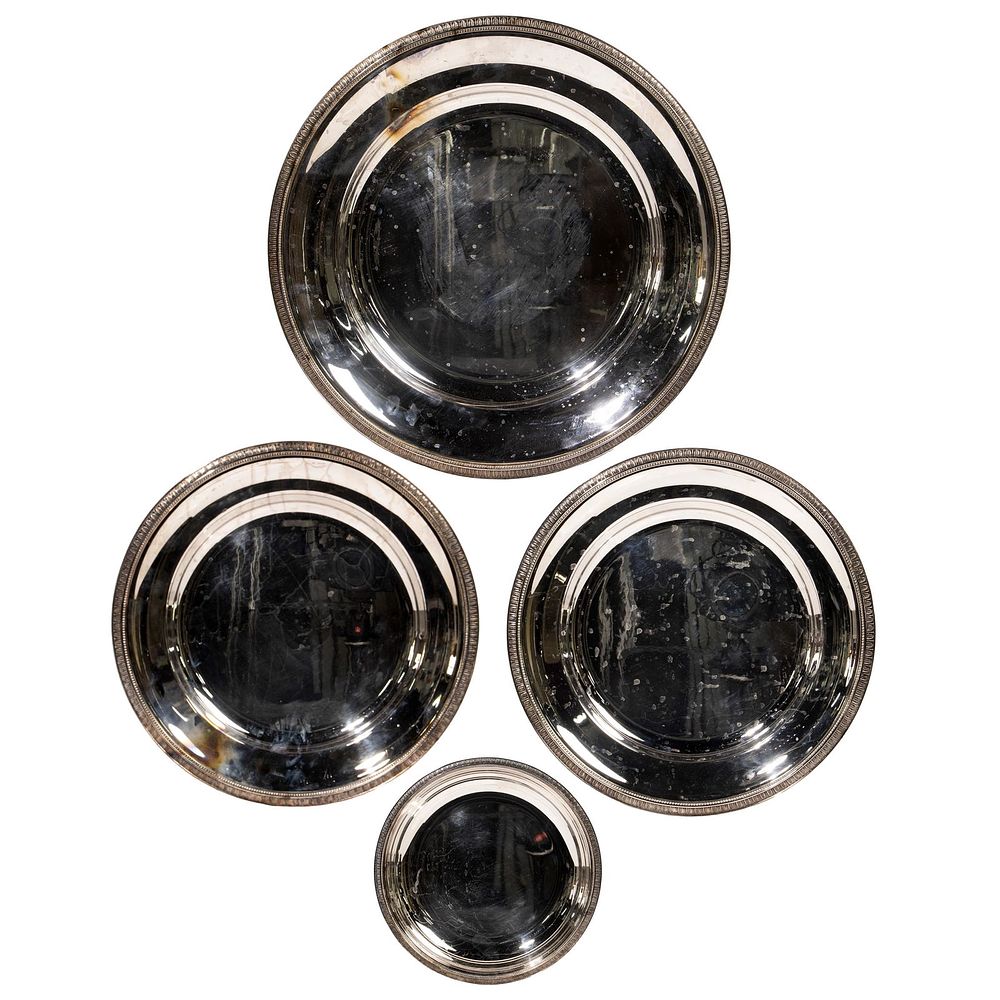 Lot 317: Christofle 'Malmaison' Silverplate Serving Trays
